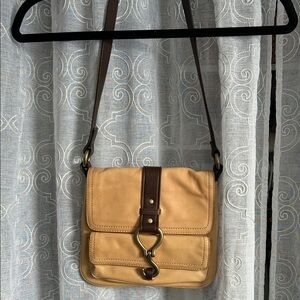 Elegant Tan and Brown Women's Shoulder Bag